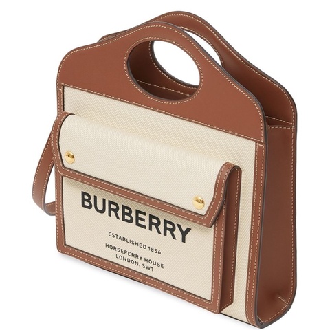 Burberry 女士 迷你雙色拼接口袋包 常規、23cm*6cm*26.5cm