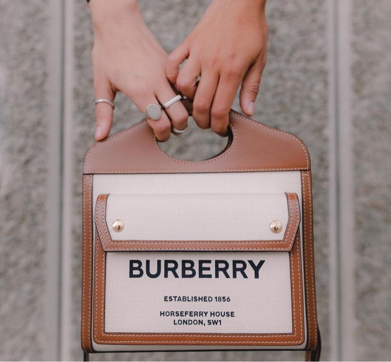 Burberry 女士 迷你雙色拼接口袋包 常規、23cm*6cm*26.5cm-5