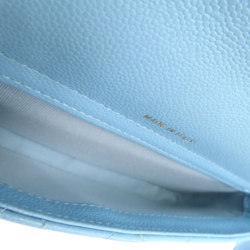 藍色 荔枝紋 牛皮 鏈條 手機包 肩背包【CHANEL 香奈兒】 AP2096-4