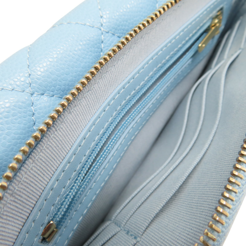 藍色 荔枝紋 牛皮 鏈條 手機包 肩背包【CHANEL 香奈兒】 AP2096-5