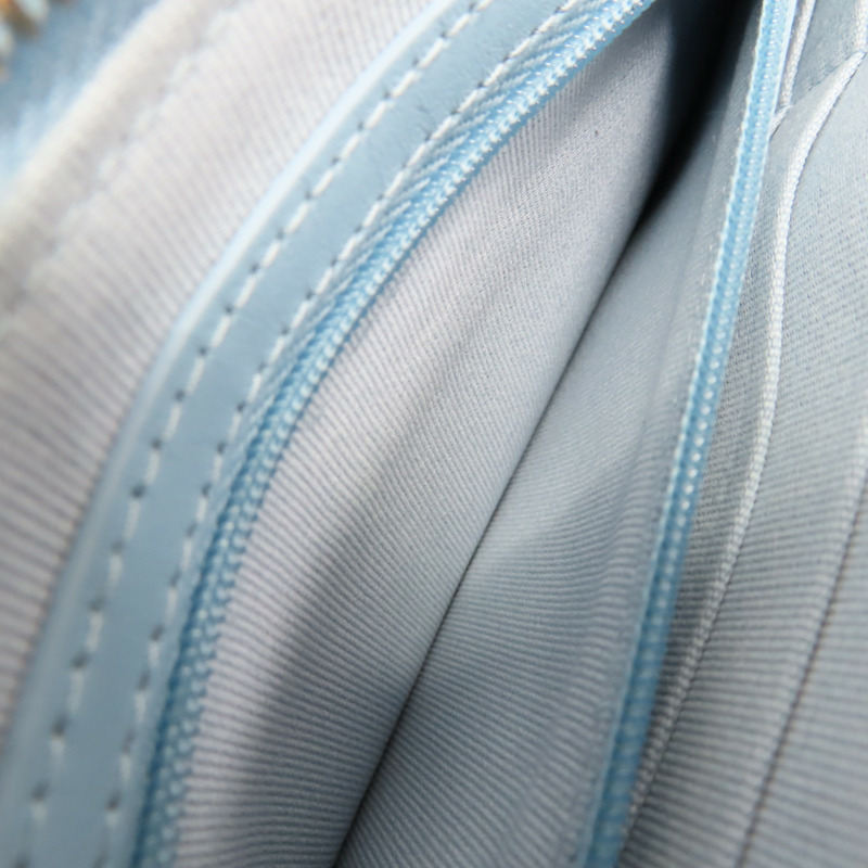 藍色 荔枝紋 牛皮 鏈條 手機包 肩背包【CHANEL 香奈兒】 AP2096-7