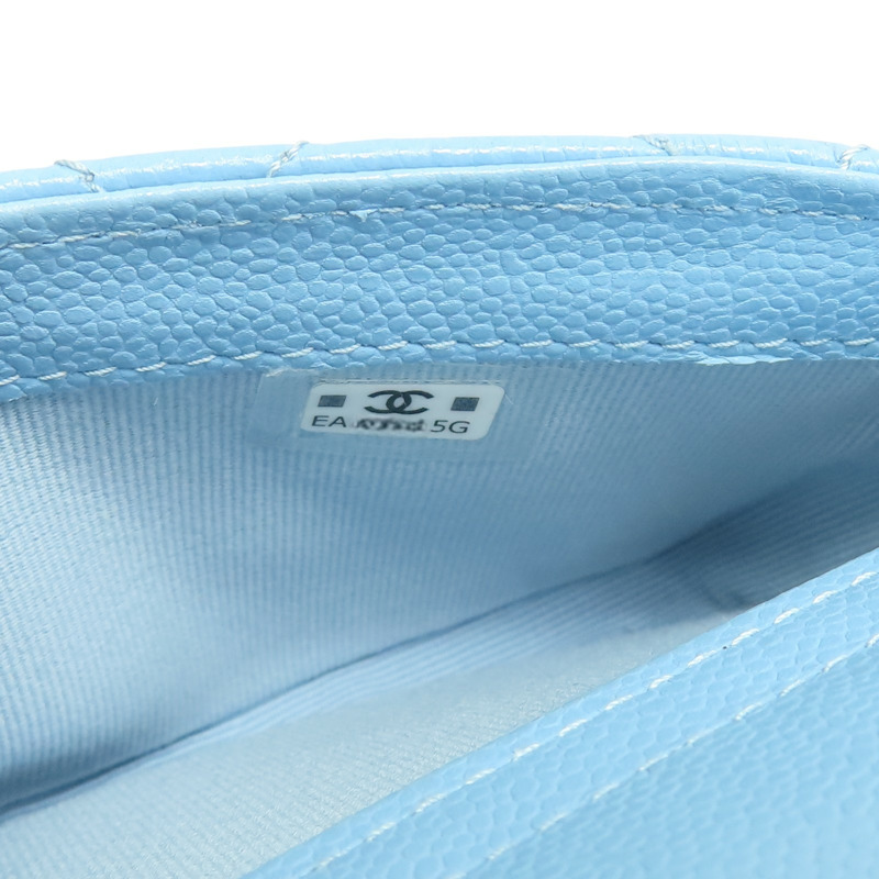 藍色 荔枝紋 牛皮 鏈條 手機包 肩背包【CHANEL 香奈兒】 AP2096-11