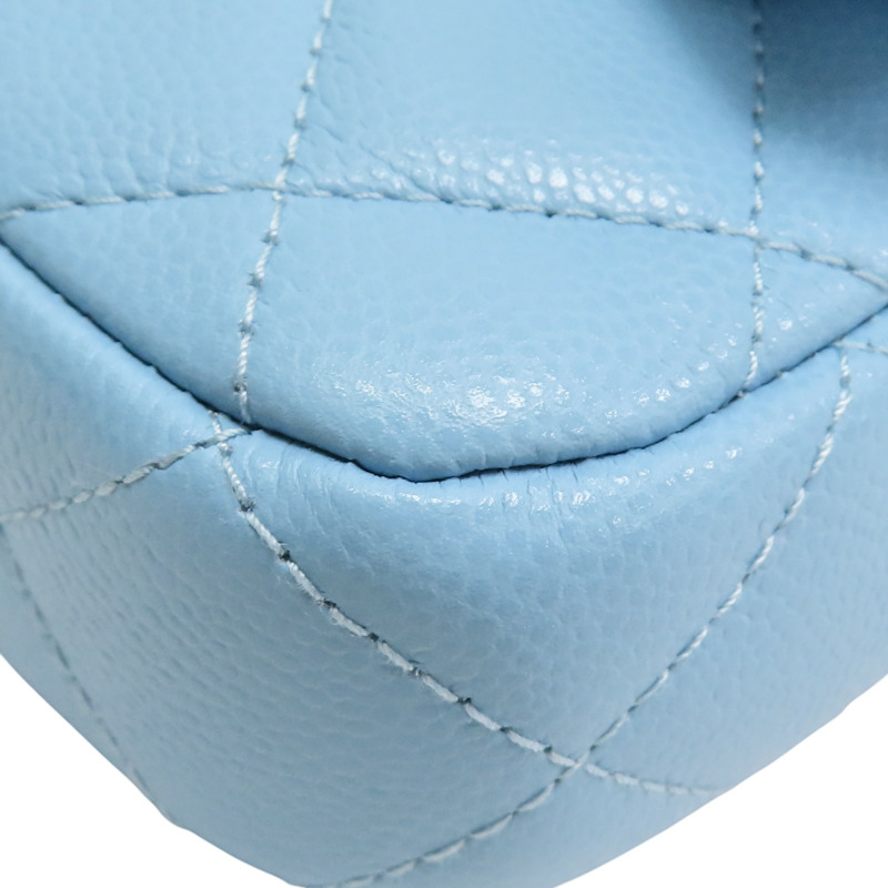 藍色 荔枝紋 牛皮 鏈條 手機包 肩背包【CHANEL 香奈兒】 AP2096-15