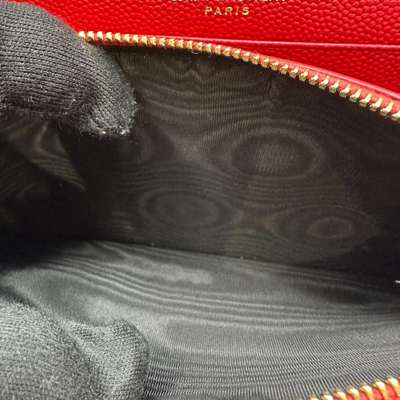 【美收精品】YSL  紅色魚子醬金釦Woc 鍊子錢包鍊包晚宴包 C-193【隔月月中將轉賣至日本 上架期限30天】-13