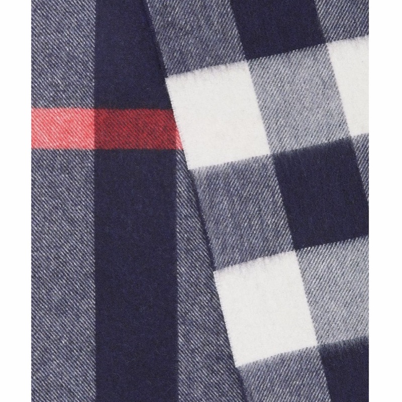 Burberry 男女同款 格紋羊絨圍巾均碼碼200cm*36cm-3