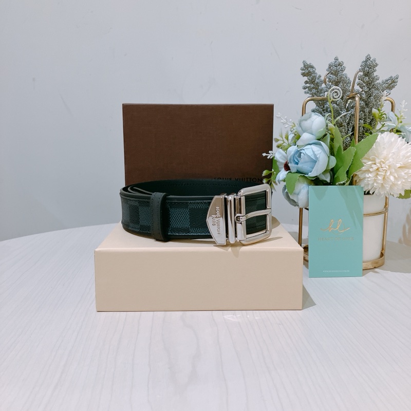 TK1937 LOUIS VUITTON路易威登格子男裝皮帶 M9569 DAMIER PRINT GRAPHITE BELT CANVAS [UNUSED]-0