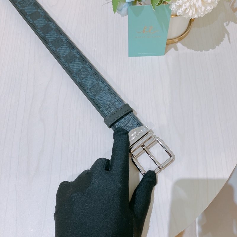 TK1937 LOUIS VUITTON路易威登格子男裝皮帶 M9569 DAMIER PRINT GRAPHITE BELT CANVAS [UNUSED]-9
