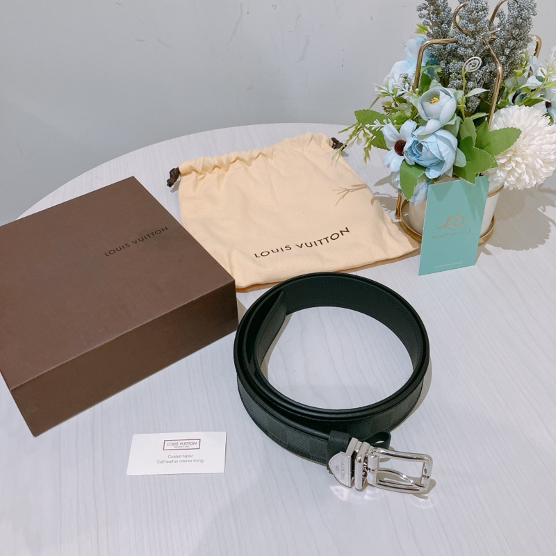 TK1937 LOUIS VUITTON路易威登格子男裝皮帶 M9569 DAMIER PRINT GRAPHITE BELT CANVAS [UNUSED]-12