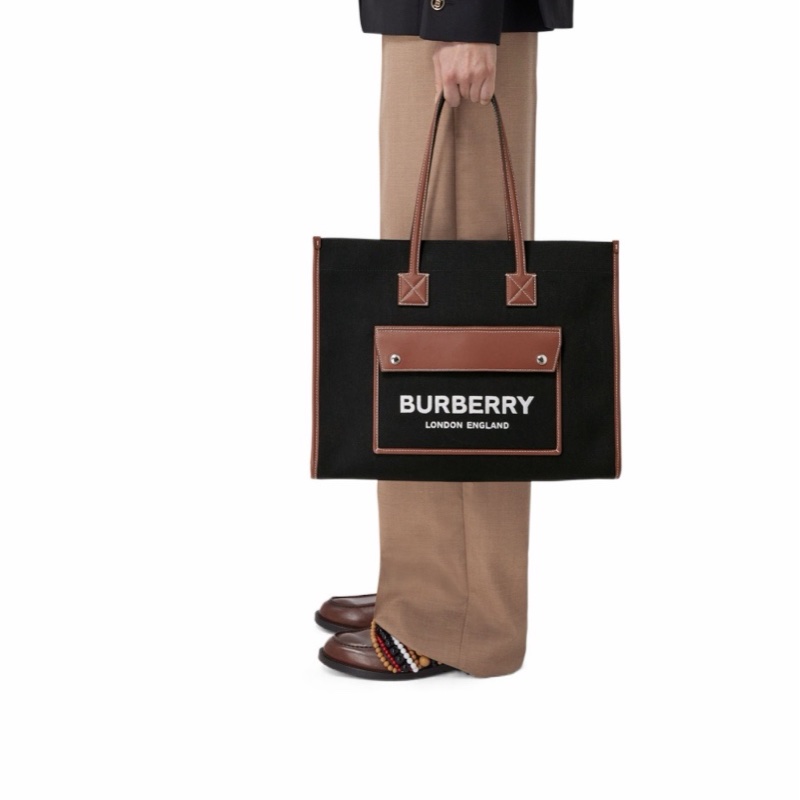 Burberry 女士 刺繡徽標圖案手提包均碼碼中號、40 X 16 X 30 CM-5