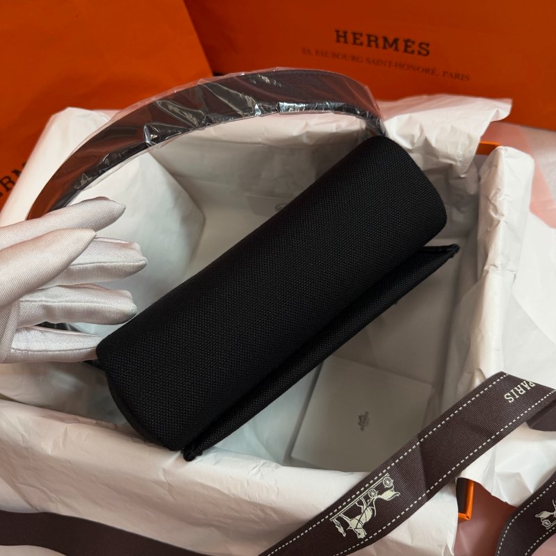 全新品 Hermes愛馬仕 mini herbag黑銀 手提肩背包-7