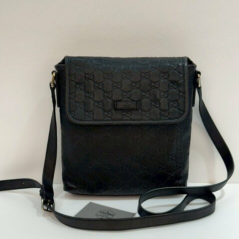 GUCCI 全皮壓紋 斜背包/側背包 87成新