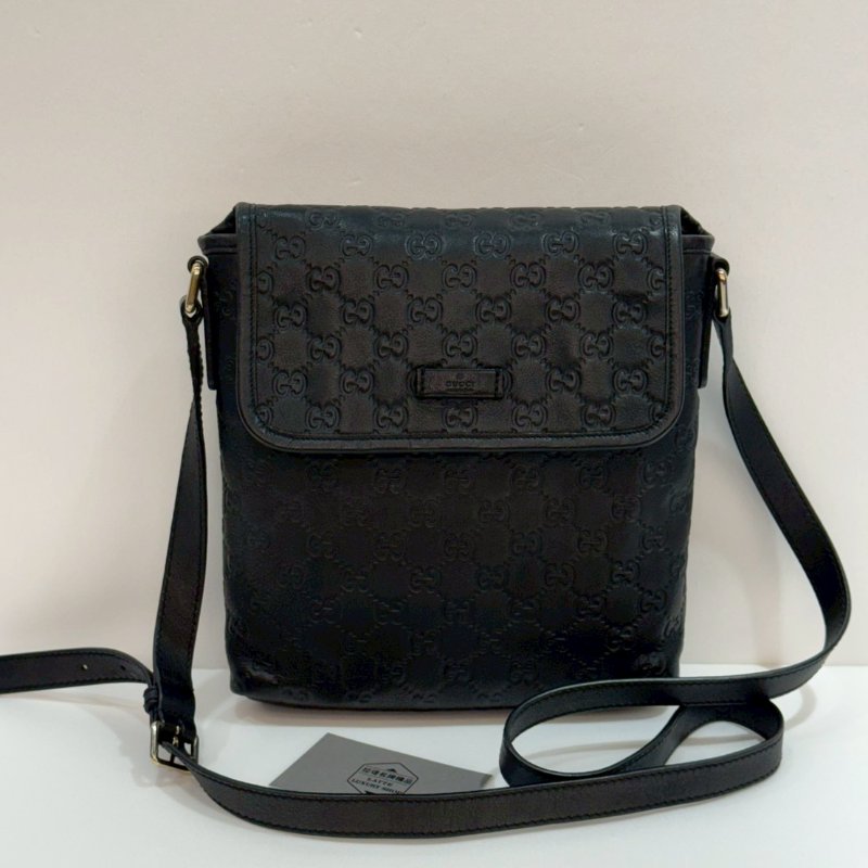 GUCCI 全皮壓紋 斜背包/側背包 87成新-0
