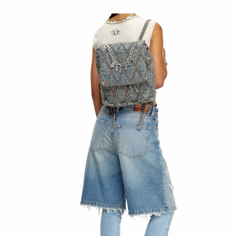 Diesel 女士 絎縫牛仔布背包均碼碼25cm*11cm*28cm-6