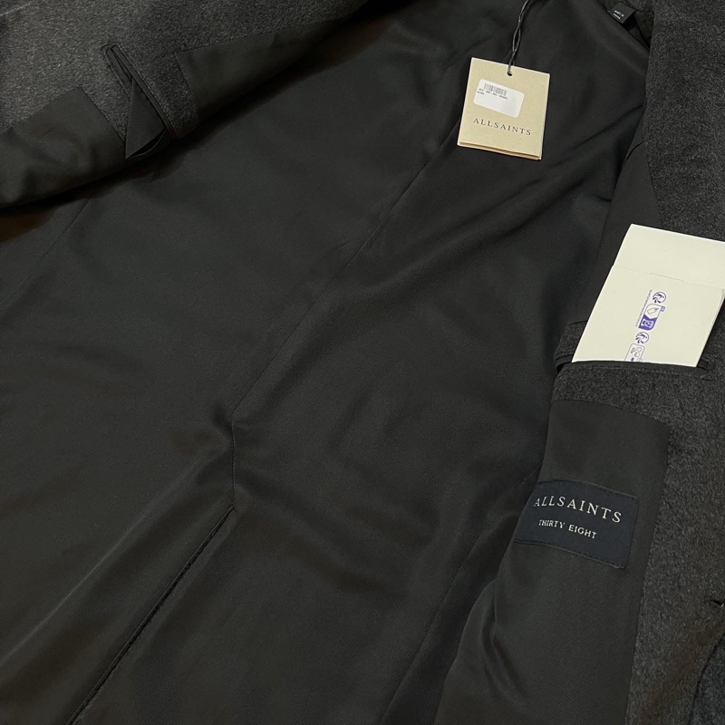 ALLSAINTS HARGROVE男款灰色羊毛大衣38-10