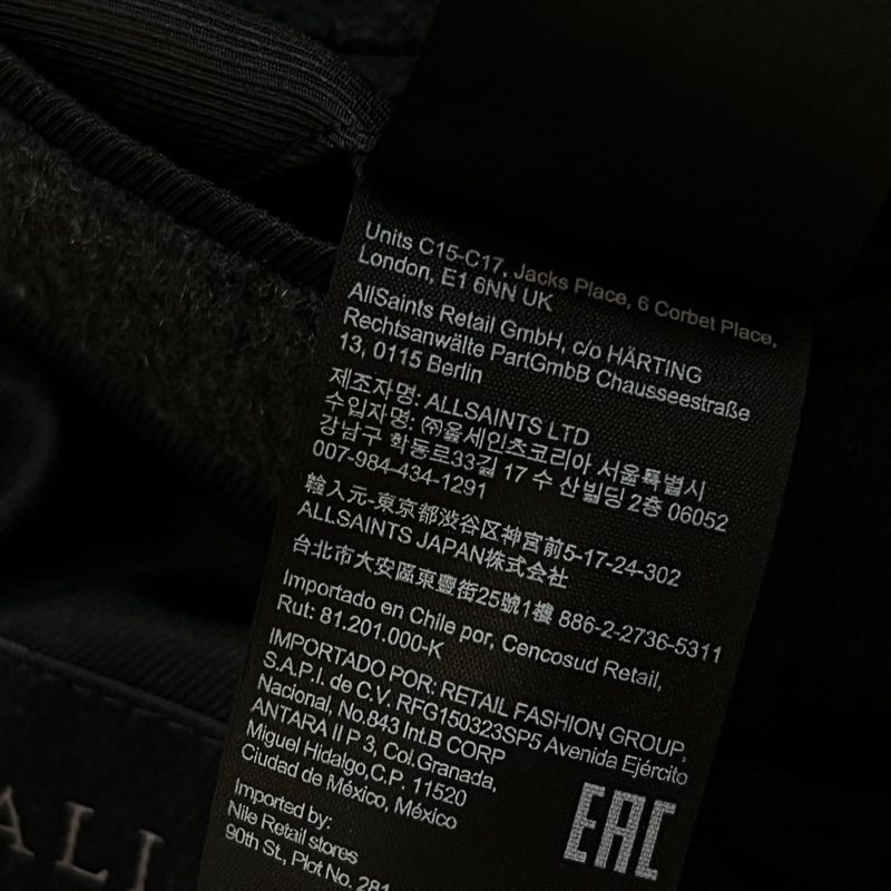 ALLSAINTS HARGROVE男款灰色羊毛大衣38-16