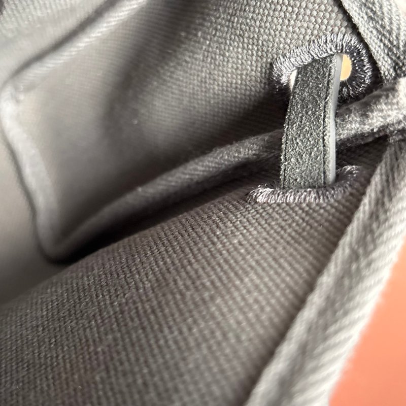 ::HERMES:: 愛馬仕 W刻MINI HERBAG 石板灰皮革 帆布銀釦斜背包-10