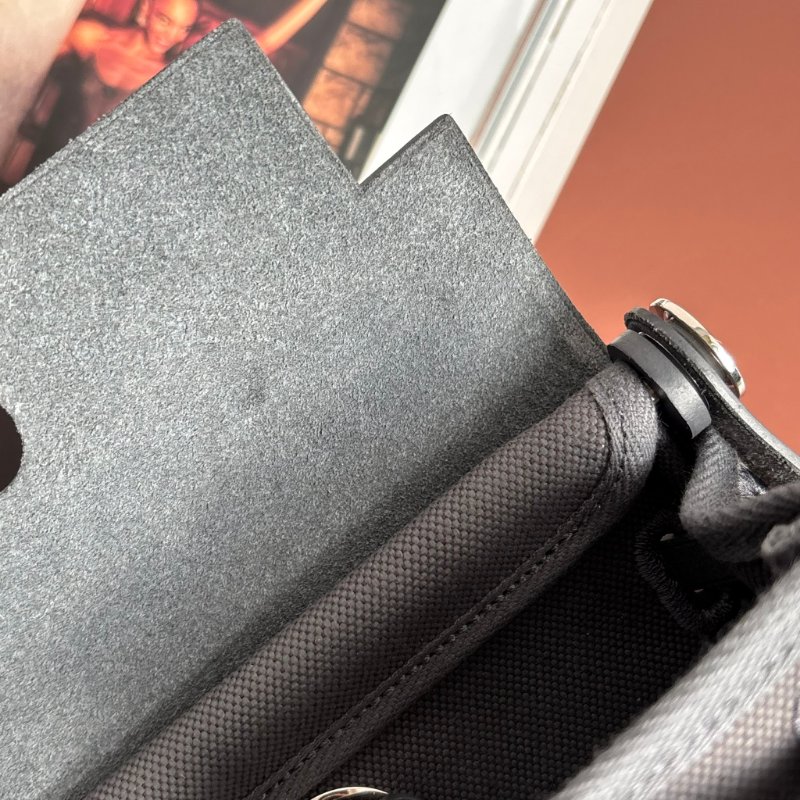 ::HERMES:: 愛馬仕 W刻MINI HERBAG 石板灰皮革 帆布銀釦斜背包-12