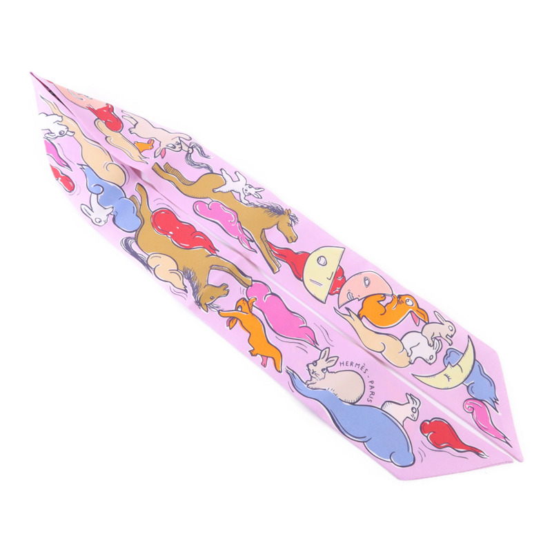 HERMES 絲質Twilly絲巾-3