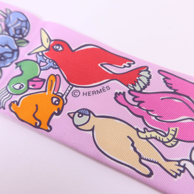 HERMES 絲質Twilly絲巾-5