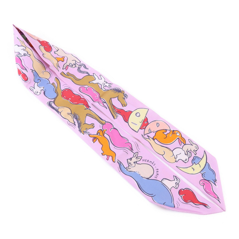 HERMES 絲質Twilly絲巾-3