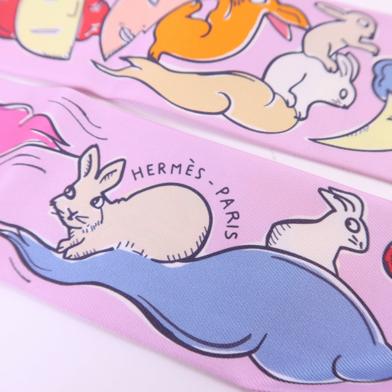 HERMES 絲質Twilly絲巾-4