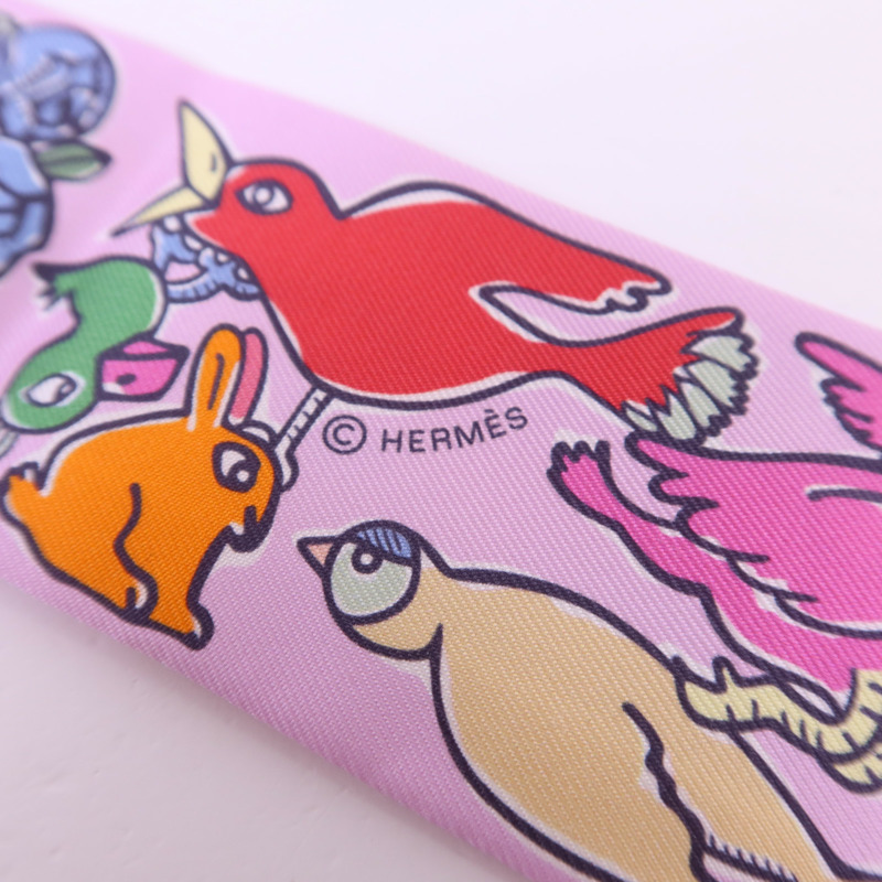 HERMES 絲質Twilly絲巾-5
