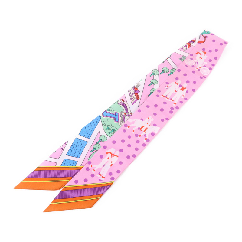 HERMES 絲質Twilly絲巾-1