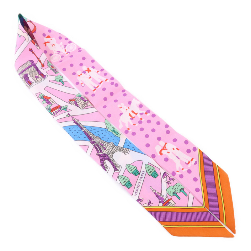 HERMES 絲質Twilly絲巾-3