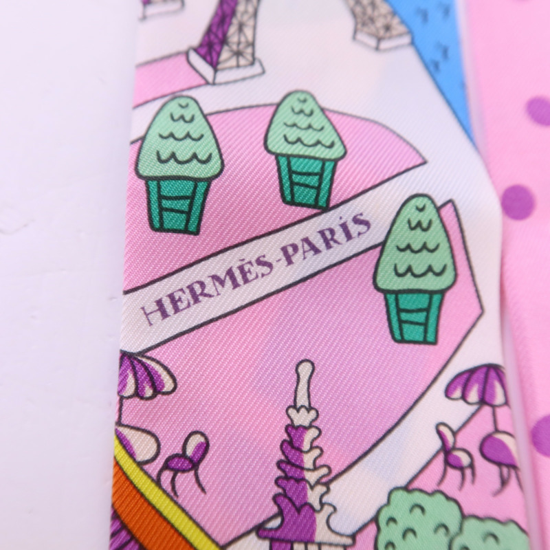 HERMES 絲質Twilly絲巾-4