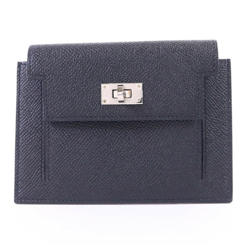 HERMES Epsom皮革Kelly Pocket Compact Wallet銀扣錢包