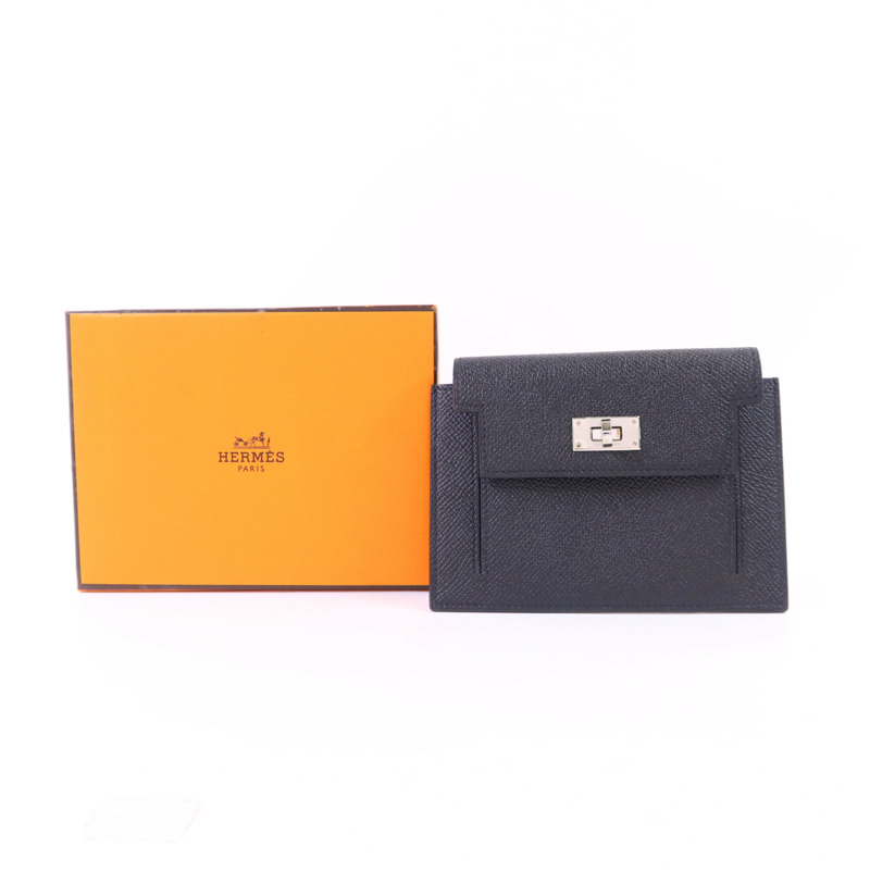 HERMES Epsom皮革Kelly Pocket Compact Wallet銀扣錢包-14