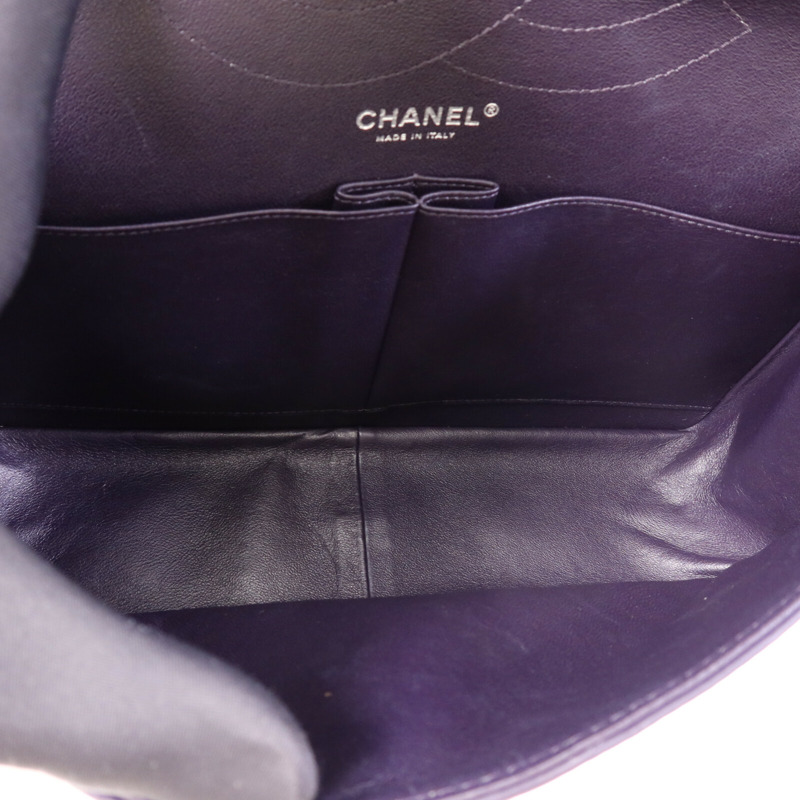 CHANEL 羊皮皮革Chanel 2.55 Large銀扣鏈帶肩背袋-4