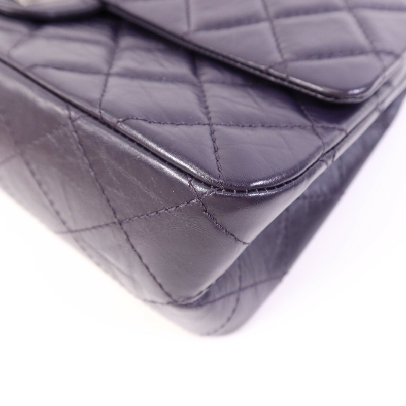 CHANEL 羊皮皮革Chanel 2.55 Large銀扣鏈帶肩背袋-10