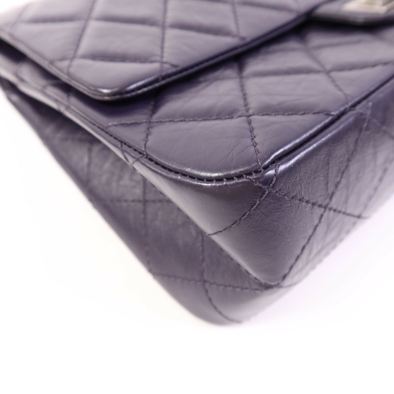 CHANEL 羊皮皮革Chanel 2.55 Large銀扣鏈帶肩背袋-11