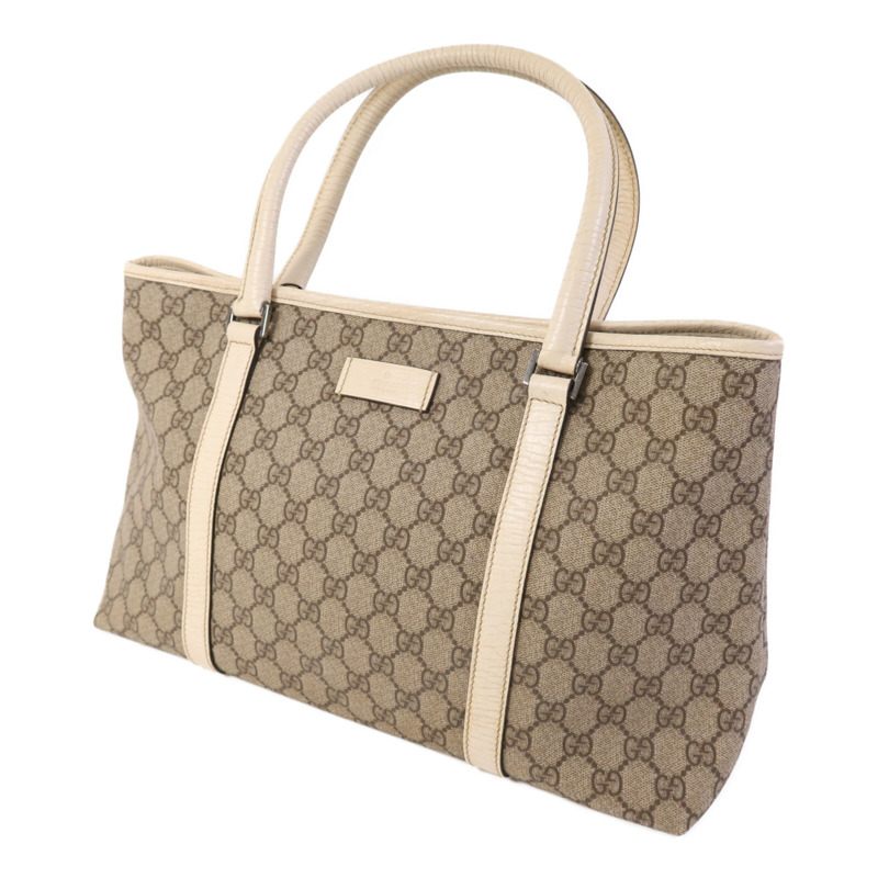 GUCCI 塗層帆布Tote Bag銀扣手挽袋-2