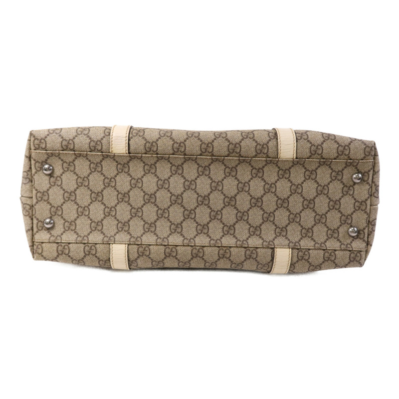 GUCCI 塗層帆布Tote Bag銀扣手挽袋-3