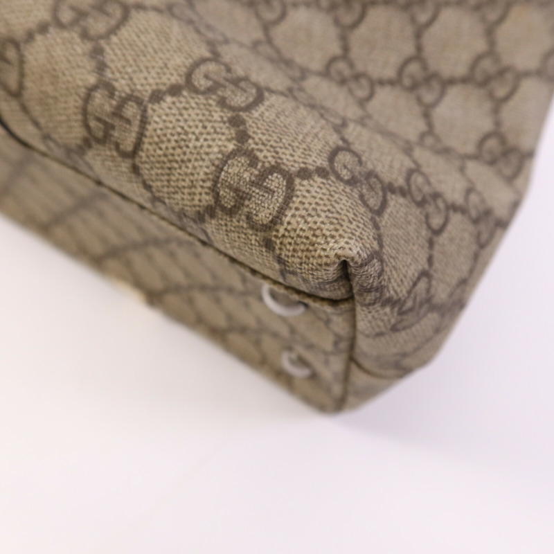 GUCCI 塗層帆布Tote Bag銀扣手挽袋-8