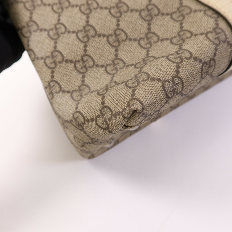GUCCI 塗層帆布Tote Bag銀扣手挽袋-9