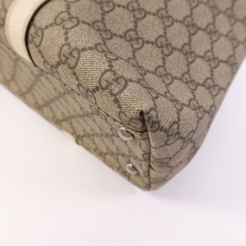 GUCCI 塗層帆布Tote Bag銀扣手挽袋-10