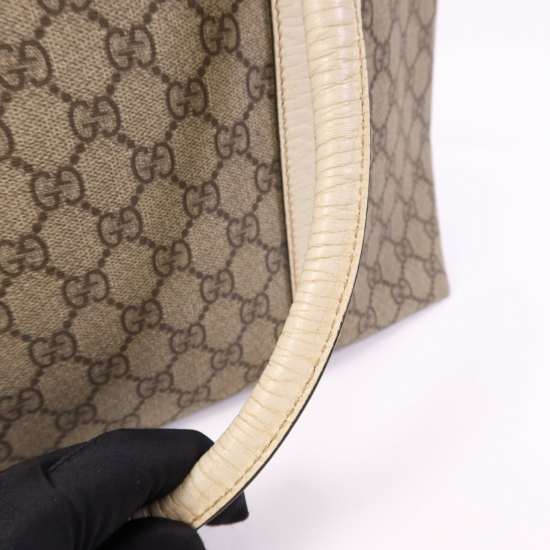 GUCCI 塗層帆布Tote Bag銀扣手挽袋-13