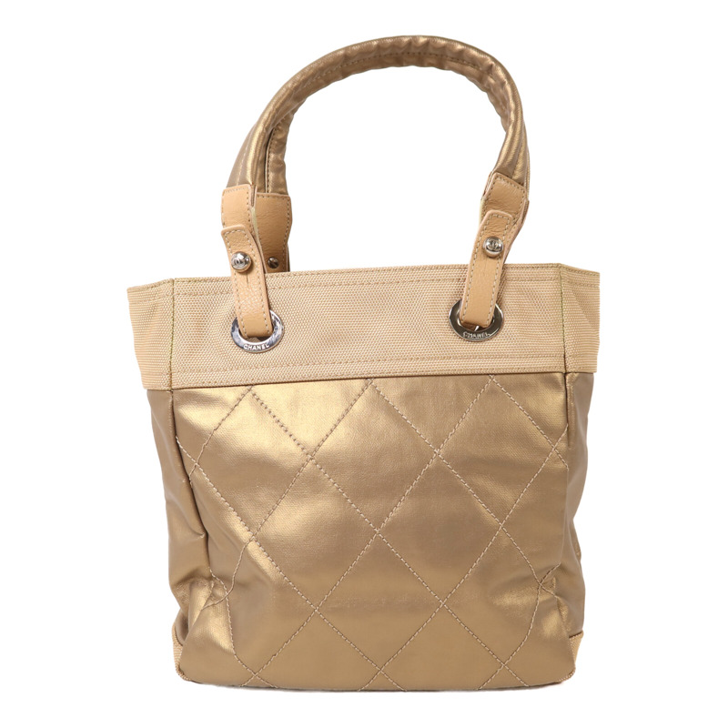 CHANEL 塗層帆布/尼龍Hand Bag銀扣手挽袋-1