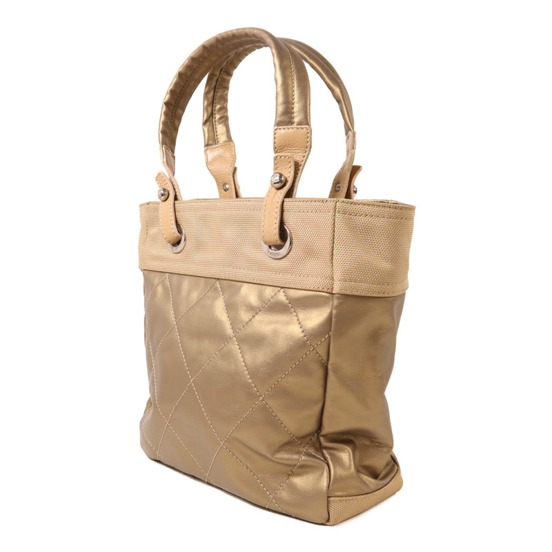 CHANEL 塗層帆布/尼龍Hand Bag銀扣手挽袋-2