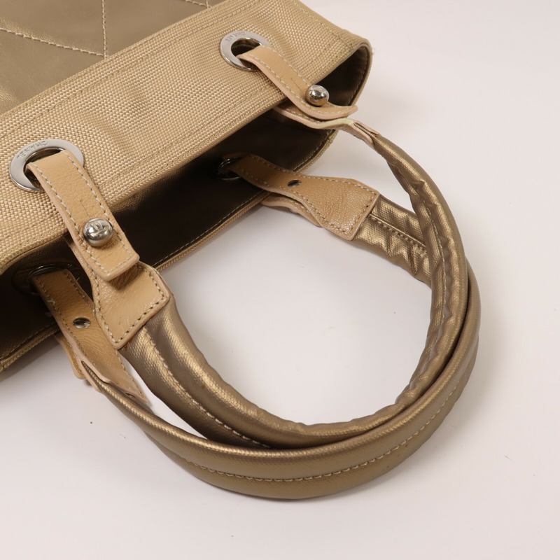 CHANEL 塗層帆布/尼龍Hand Bag銀扣手挽袋-7