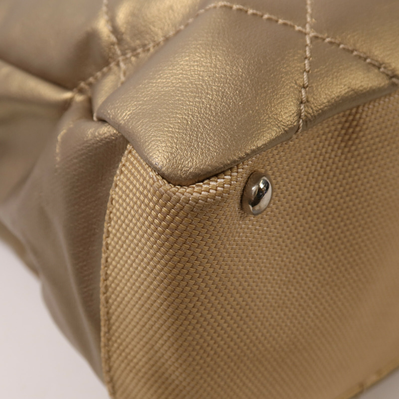 CHANEL 塗層帆布/尼龍Hand Bag銀扣手挽袋-10