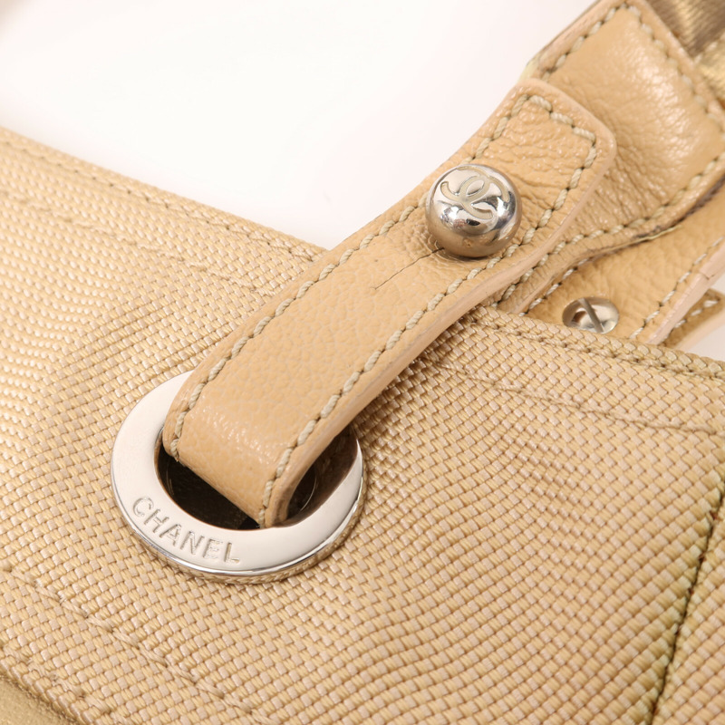 CHANEL 塗層帆布/尼龍Hand Bag銀扣手挽袋-14