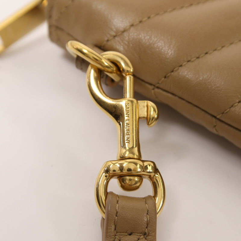 YVES SAINT LAURENT 牛皮皮革Pouch金扣手拿包-14