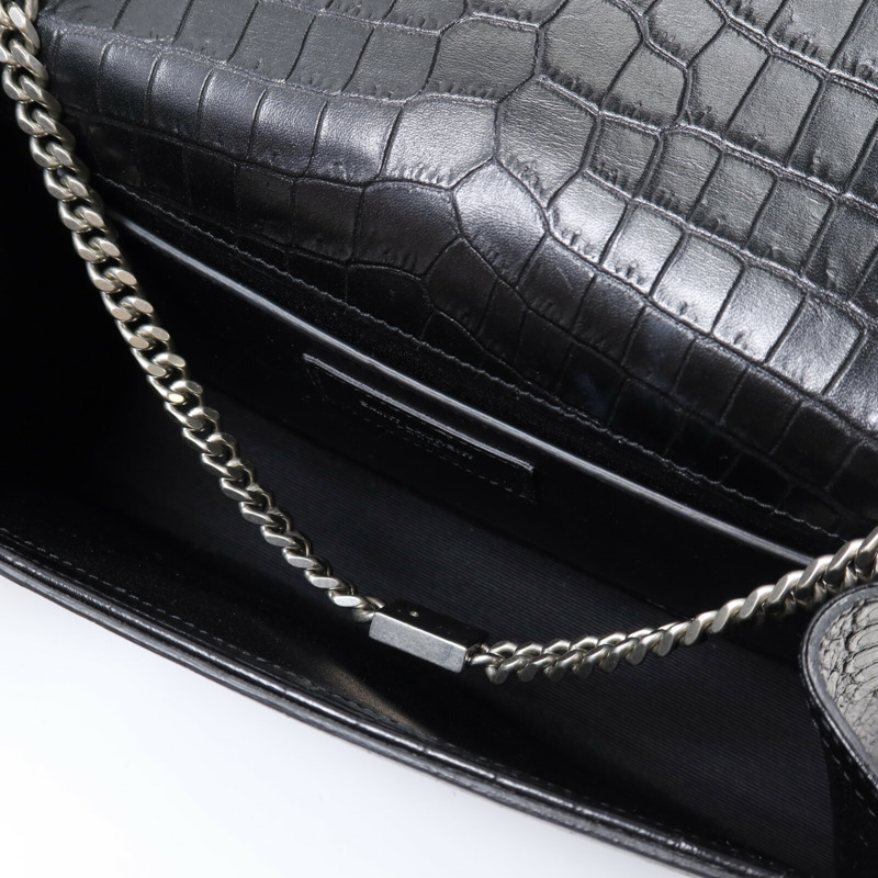 YVES SAINT LAURENT 牛皮皮革Kate Tassel銀扣鏈帶肩背袋-4