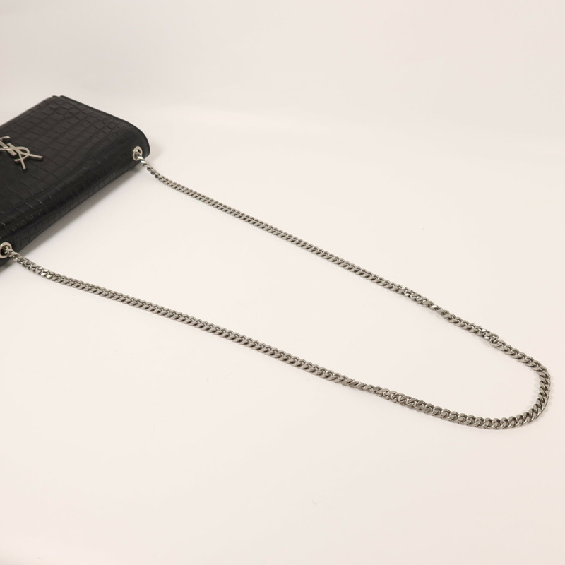 YVES SAINT LAURENT 牛皮皮革Kate Tassel銀扣鏈帶肩背袋-7