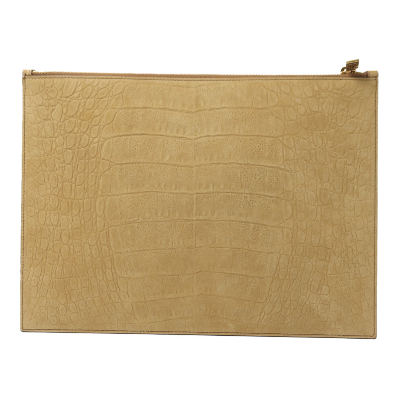 YVES SAINT LAURENT 絨布Pouch金扣手拿包-1