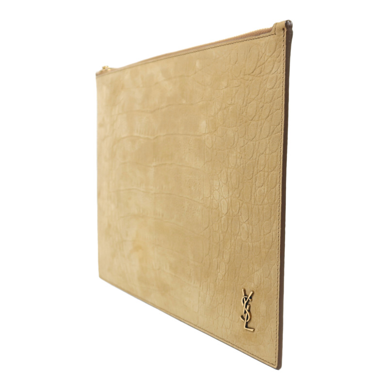 YVES SAINT LAURENT 絨布Pouch金扣手拿包-2